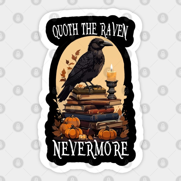 Quoth The Raven Nevermore Gothic Book Design Sticker by TF Brands